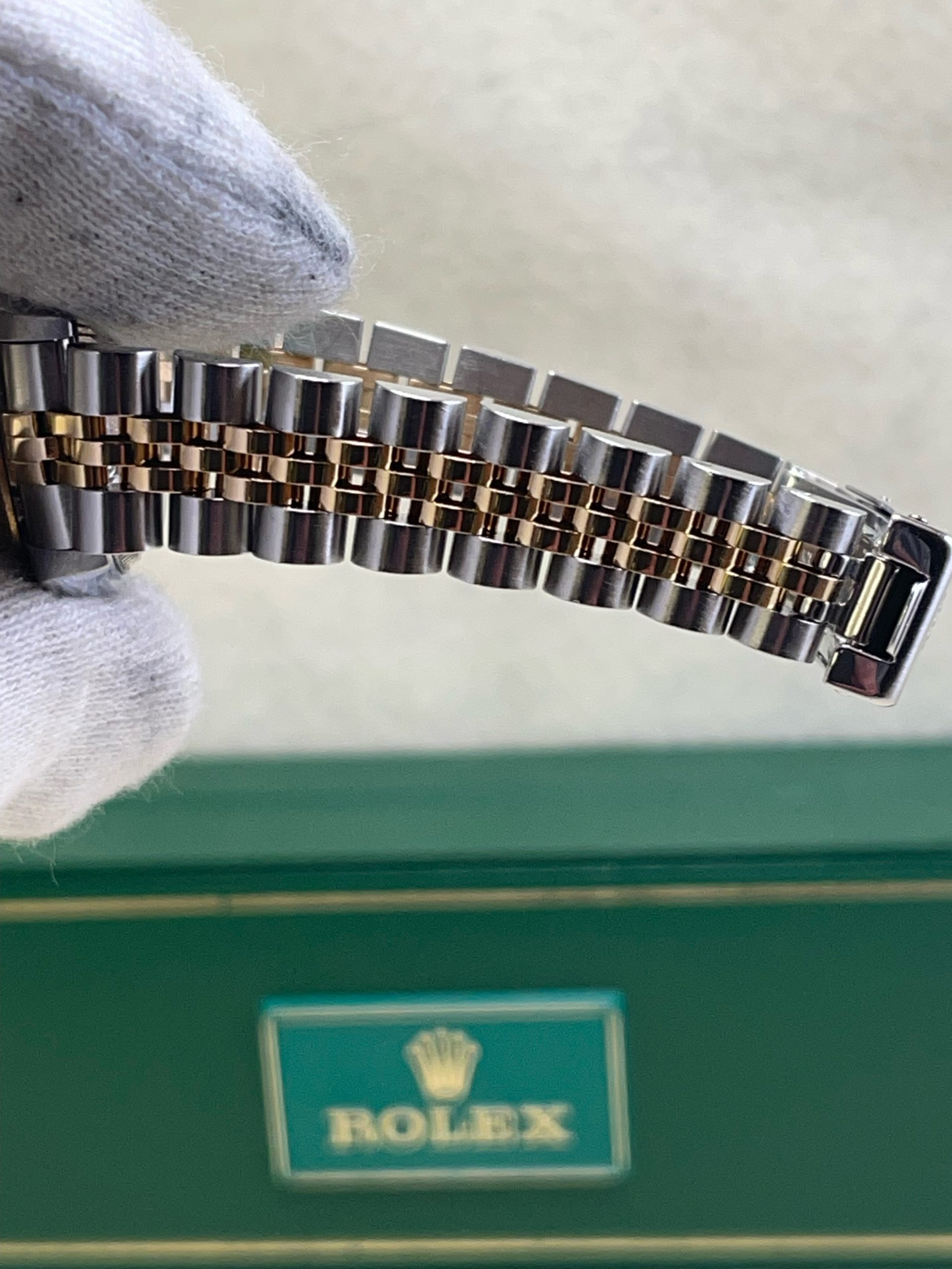 Rolex 2-Tone Ladies Datejust #69173 – Champagne Tapestry Dial - Image 5