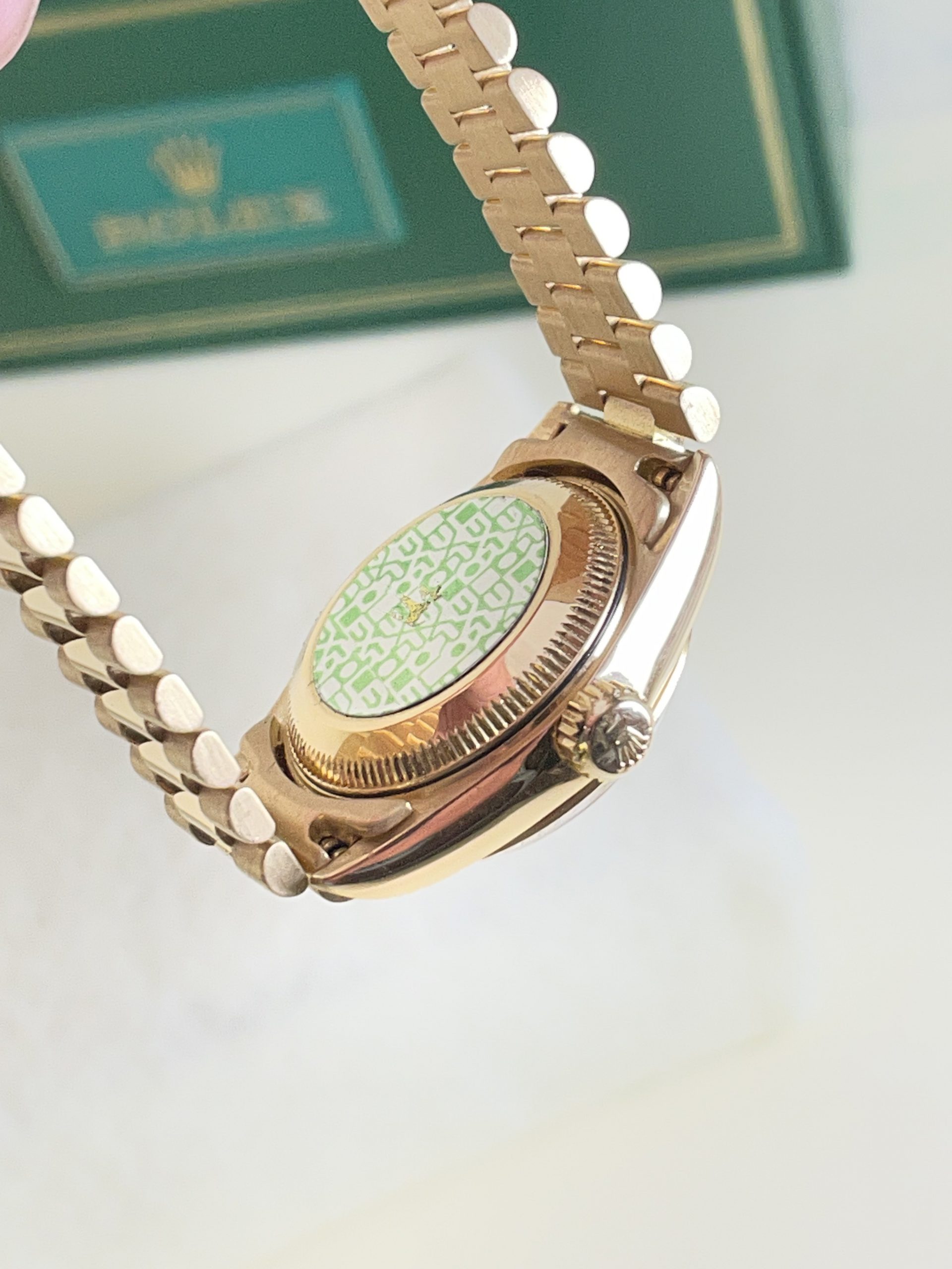 Ladies Rolex Datejust “President” #69178 with Diamond Dial -18K Yellow Gold. Box & Papers - Image 4
