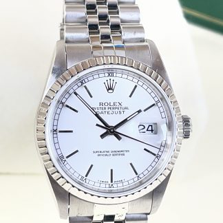 Men’s Rolex Datejust #16220 White Stick Dial