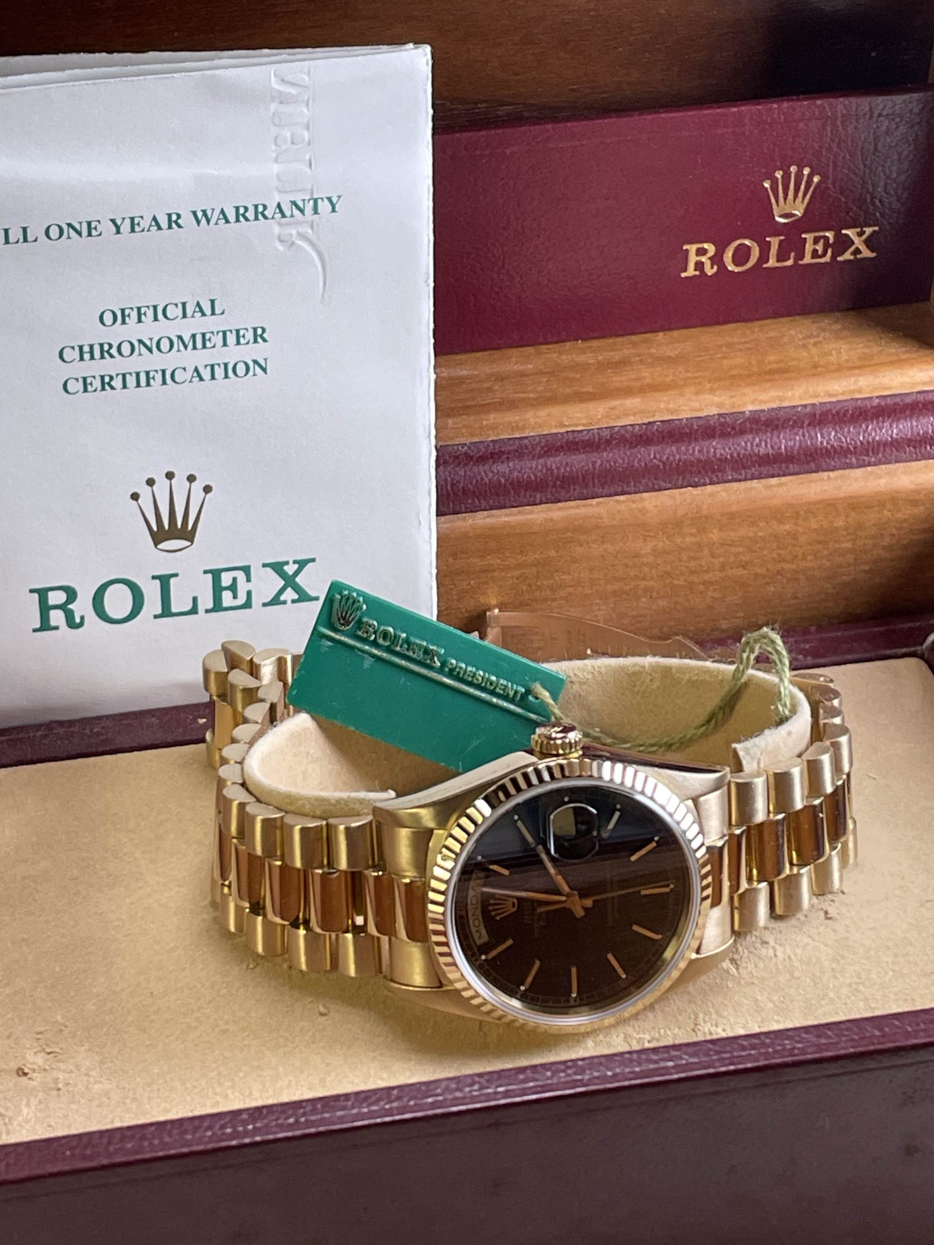 Men's Rolex Day-Date President #18238 Full Set, Black Dial 18K Gold - Image 8