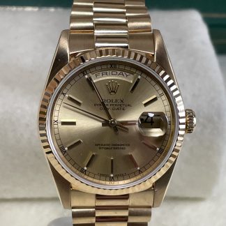 Men's Rolex Day-Date President #18238 18K Gold Champagne Dial Double Quick-Set